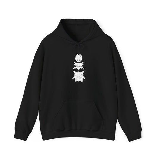 Silhouette Hoodie — Japanese Text Ghost Poke Pullover