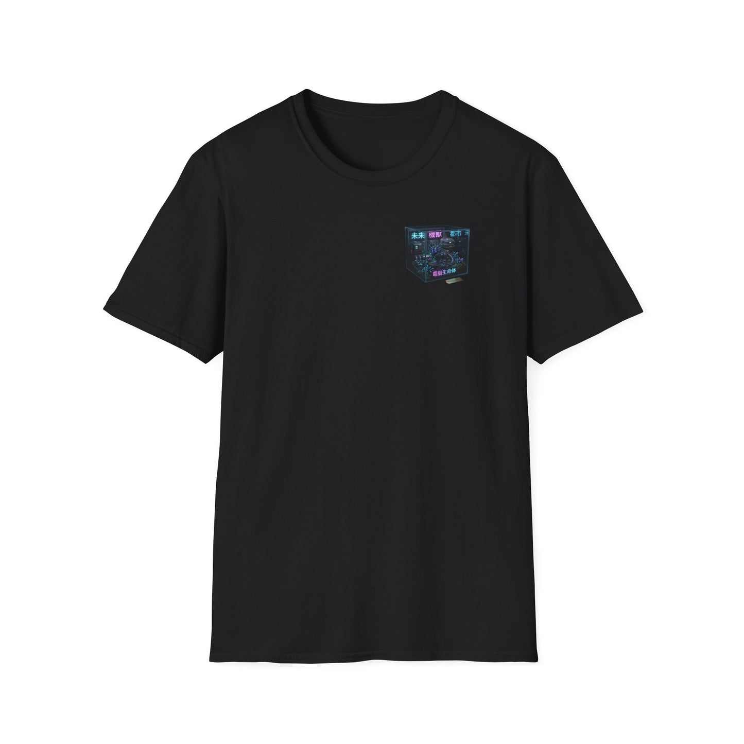 Retro Cyber Cube T‑Shirt — Vaporwave Aesthetic Pocket Graphic