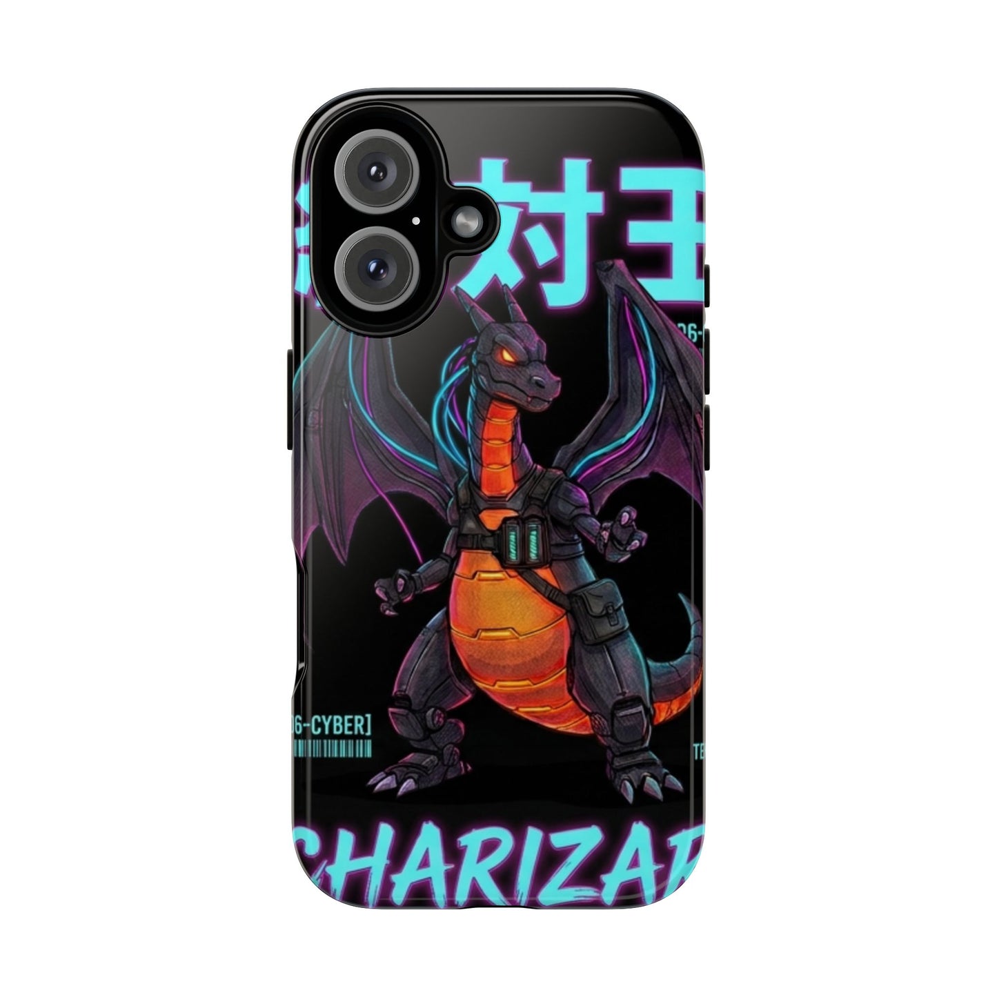 Phone Case — Neon Cyber Dragon Design