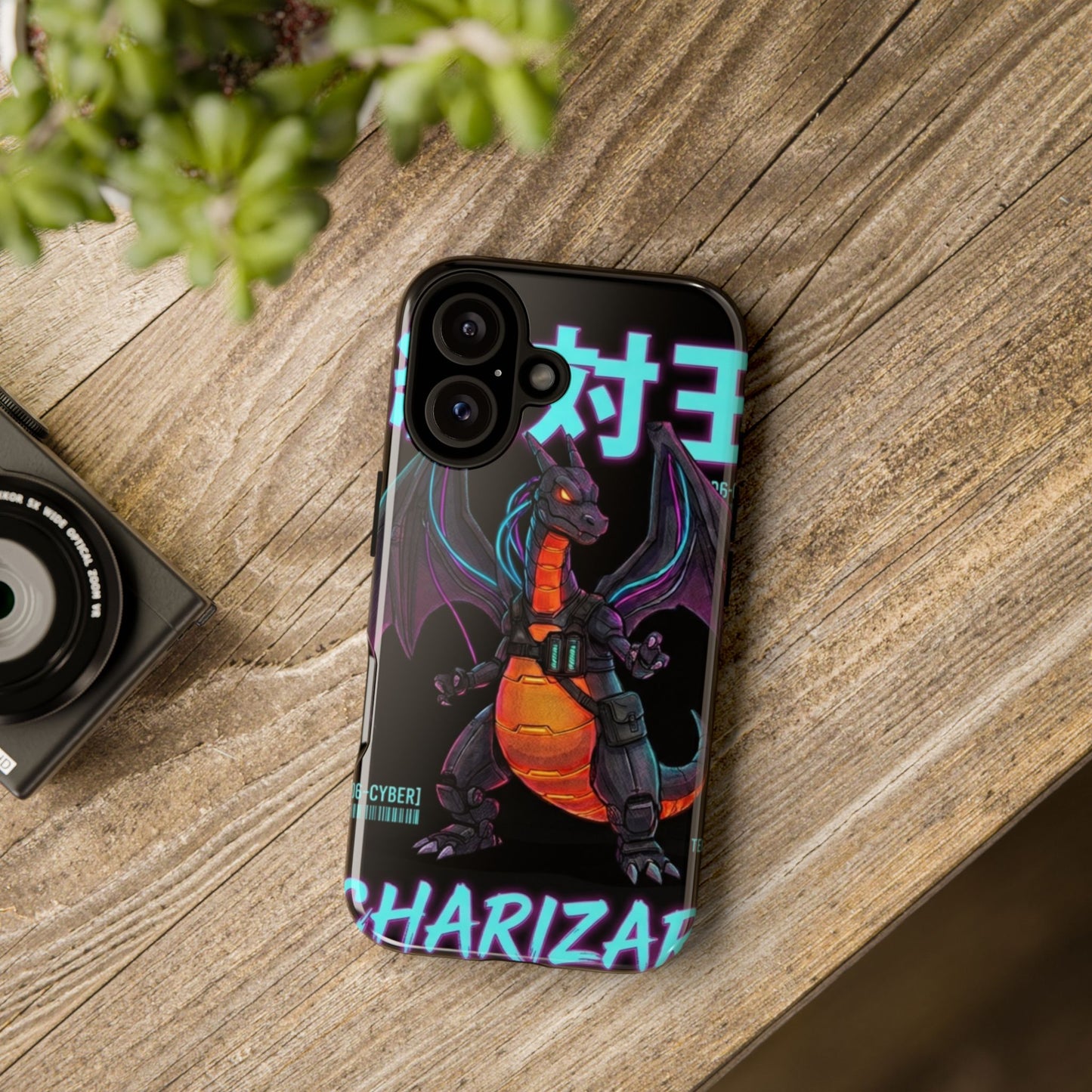 Phone Case — Neon Cyber Dragon Design