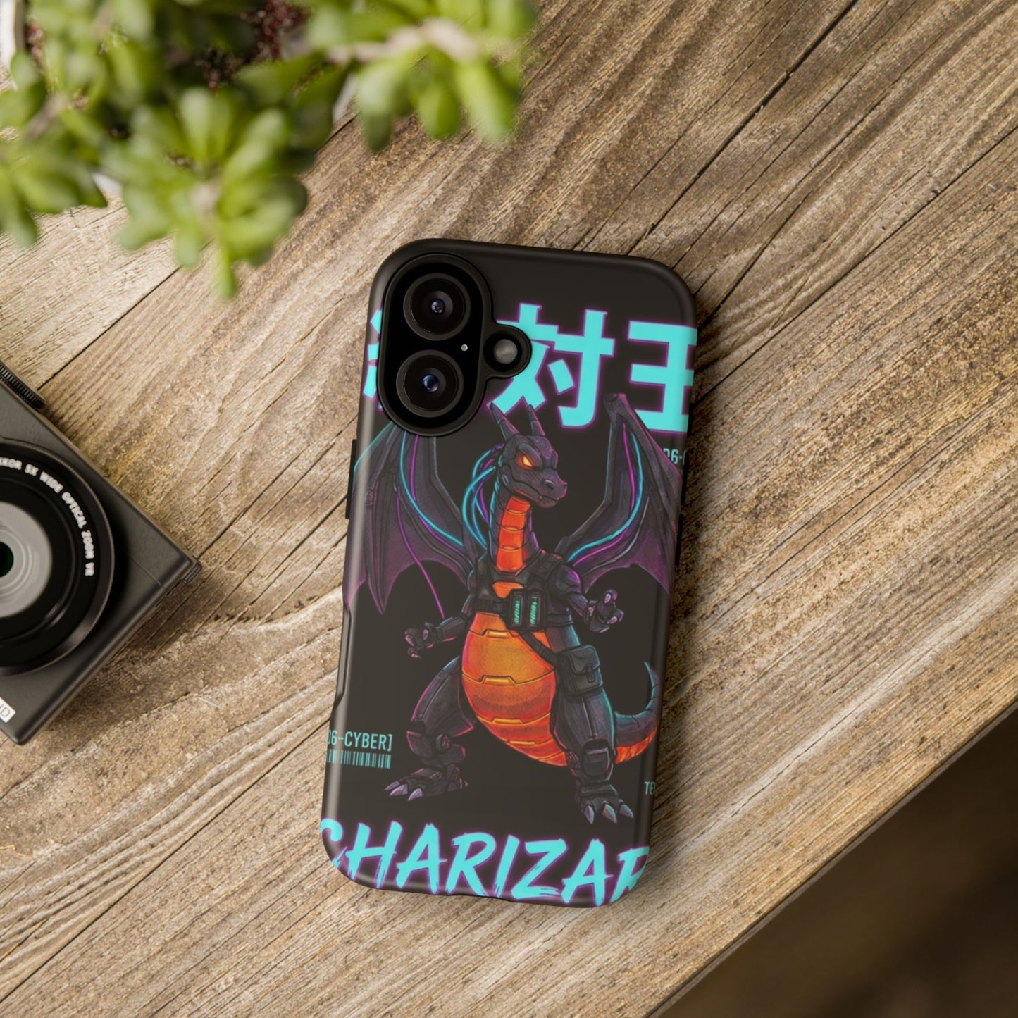 Phone Case — Neon Cyber Dragon Design