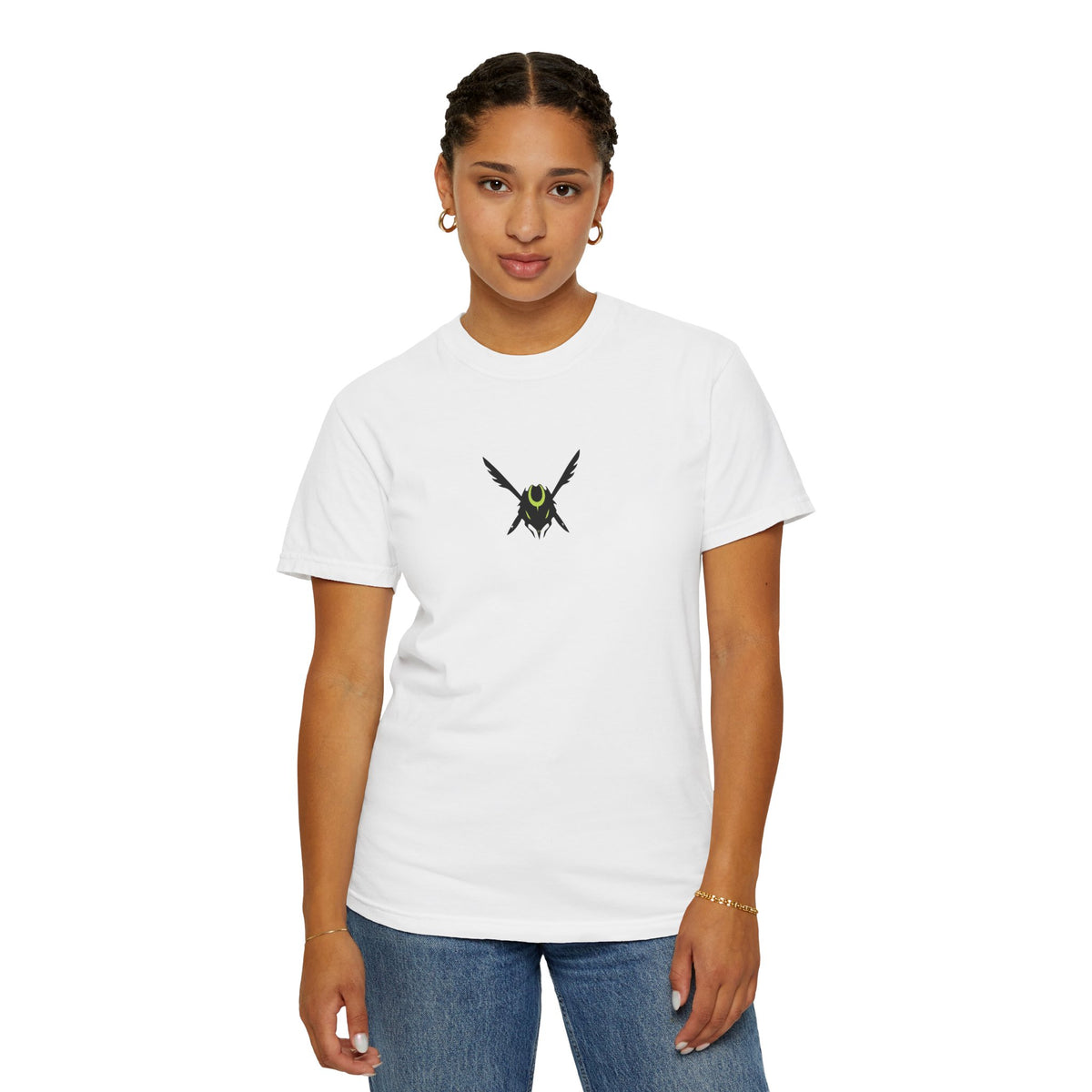 Dragon Sky Emblem T-Shirt — Japanese Kanji Samurai Mask Graphic Tee