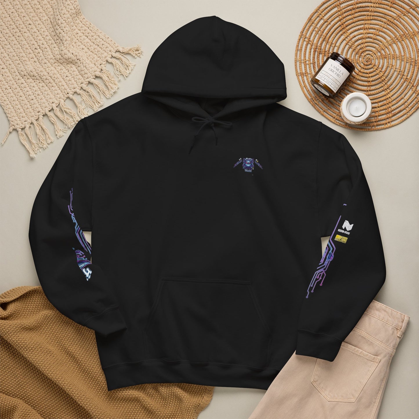 Gangar Streetwear Hoodie — Neon Japanese Gaming Graphic Pullover