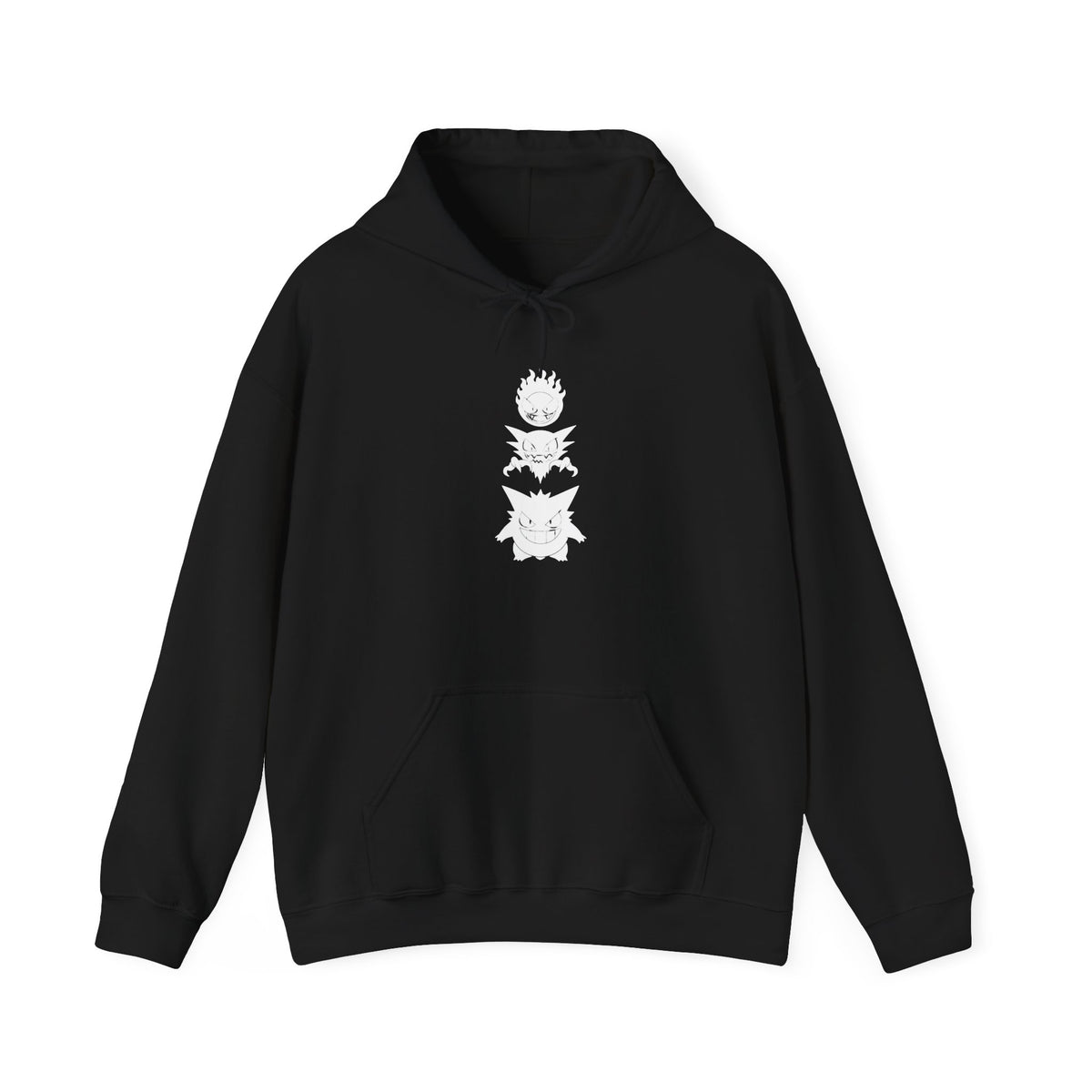 Silhouette Hoodie — Japanese Text Ghost Poke Pullover