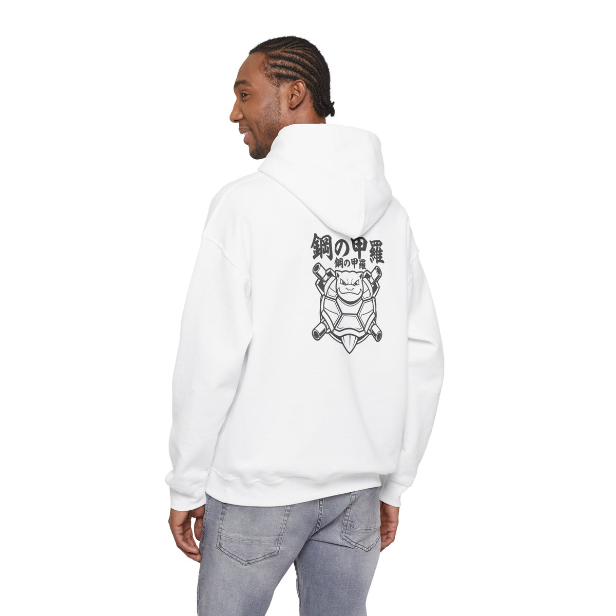Samurai Mask Hooded Sweatshirt — Japanese Oni Crest Hoodie
