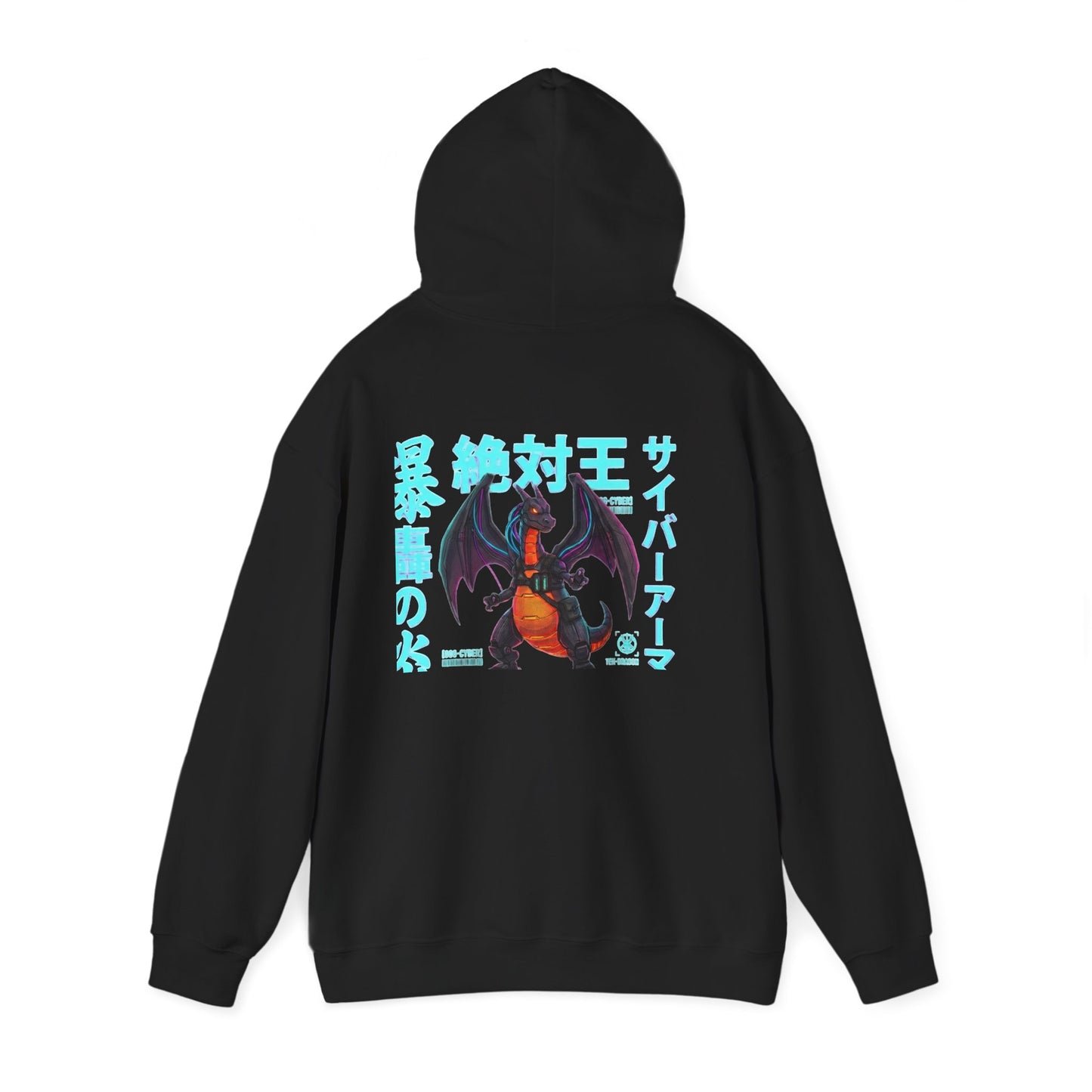 Dragon Cyberpunk Hoodie — Japanese Kanji Demon Graphic Pullover