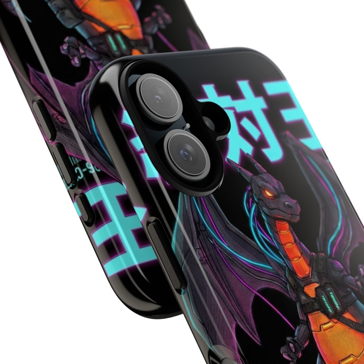 Phone Case — Neon Cyber Dragon Design