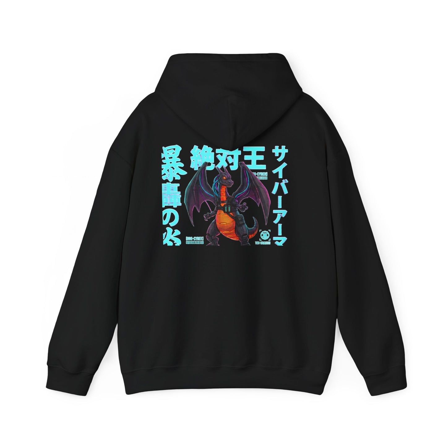 Dragon Cyberpunk Hoodie — Japanese Kanji Demon Graphic Pullover