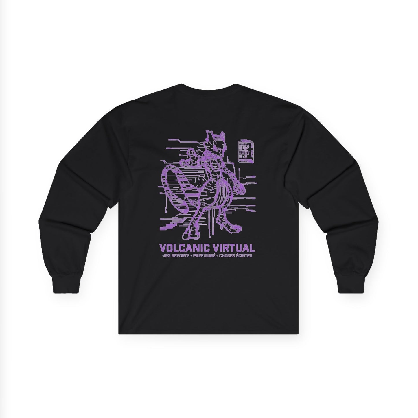 Volcanic Virtual Retro Cyber Cat Long Sleeve Tee